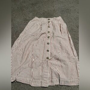 Madewell Striped Button-Down Skirt